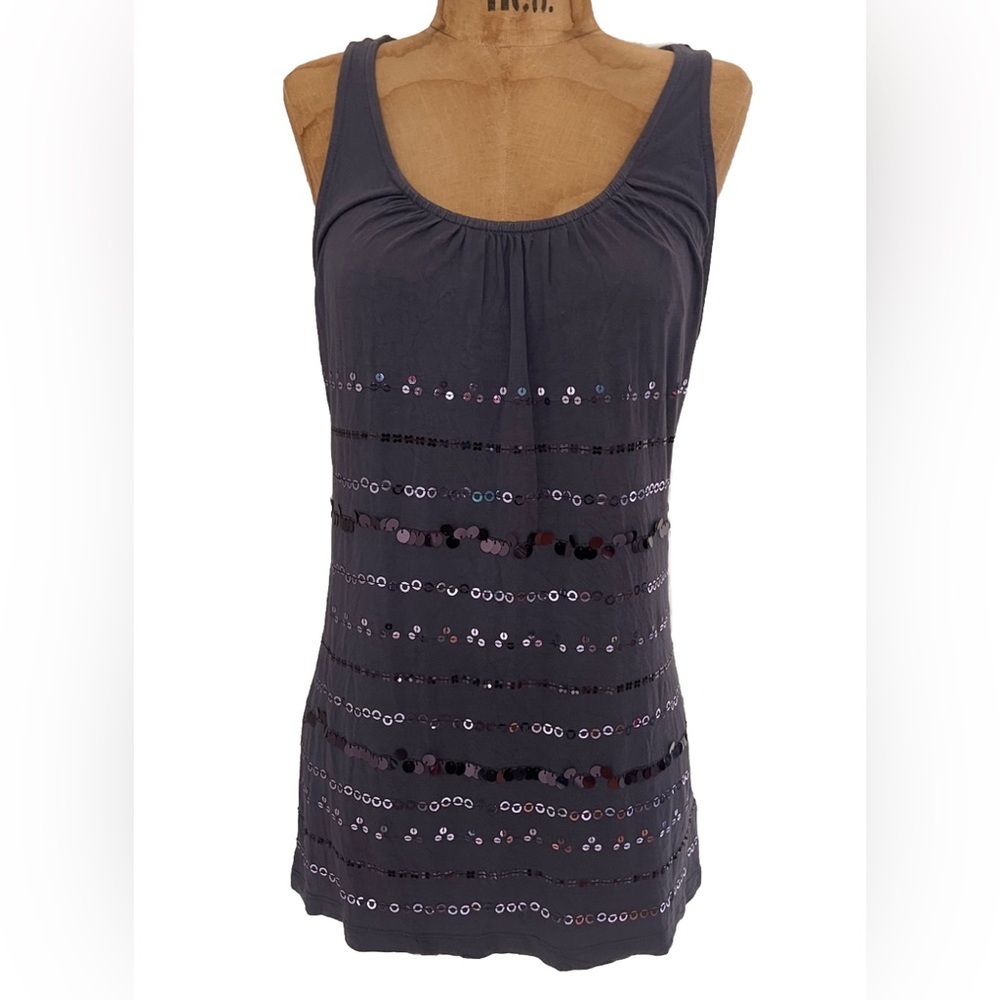 Kische Purple Sparkle Sequine Tank Top M